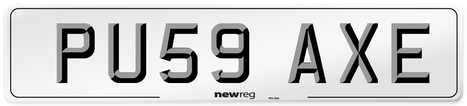 PU59 AXE Number Plate from New Reg